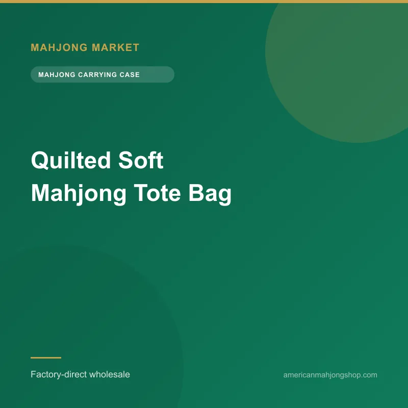 Quilted Soft Mahjong Tote Bag with Tile Pouches